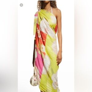 FARM Rio Neon Garden Sarong Multicolor Swim Cover-Up One size